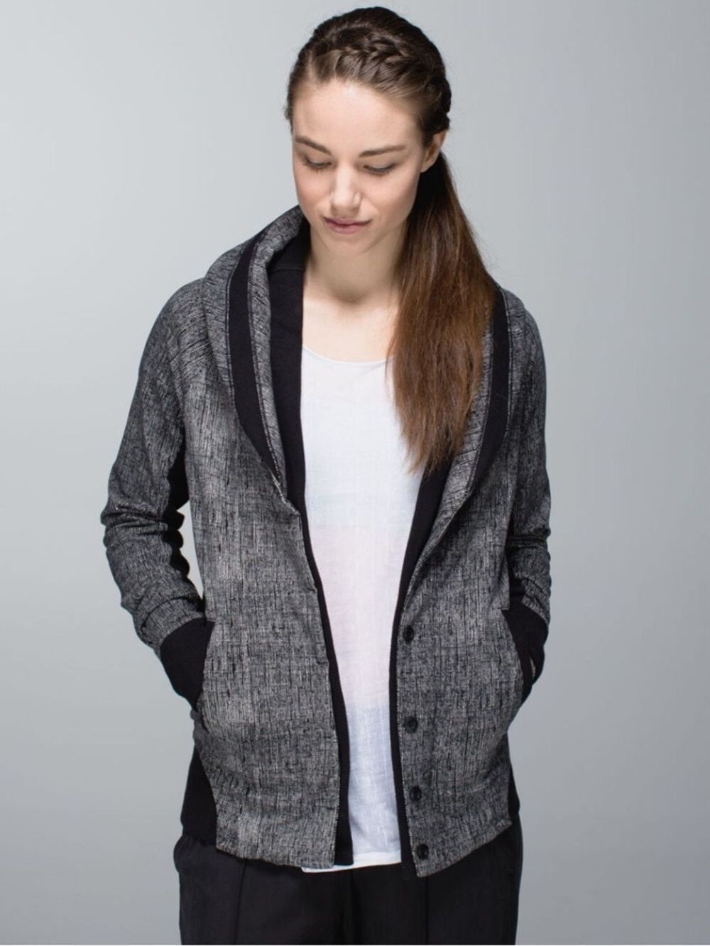 Lululemon To Class Jacket Burlap Texture Black Dune / Black Sz 8